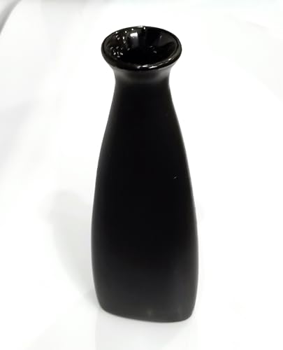 Image of Bliss Hohm Bottle Decorative Vase for Home Decor and Gifting, Black Triangular Bottle Flower Vases Room Decoration Items, Wall Tabletop showpieces
