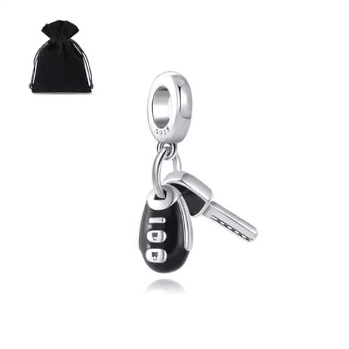 Llavero de plata S925 con perlas para celebrar tu primer coche