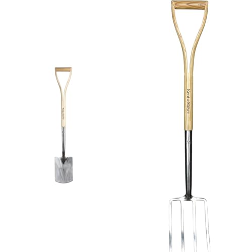 Image of Kent & Stowe Kid's Stainless Steel Digging Spade, Compact and Light Garden Spade & Kids Fork FSC-100%