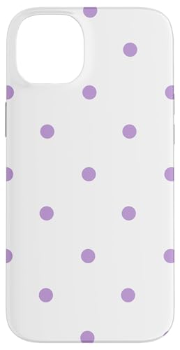White and Purple Polka Dots Classic Polkadots Preppy Decor �X�}�z�P�[�X iPhone 14 Plus �p