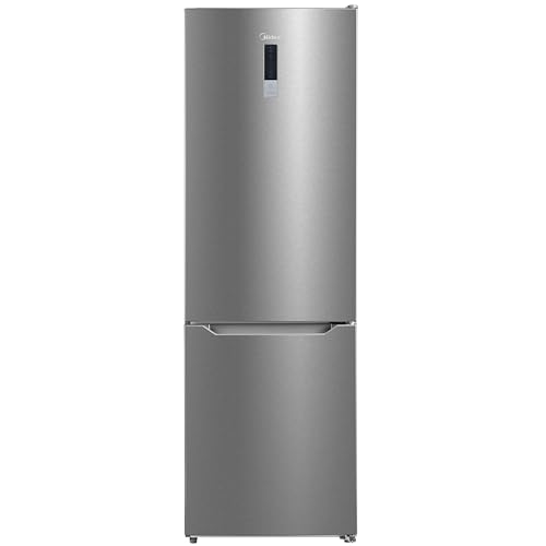 Midea MDRB424FGD02O 310L 70/30 Freestanding Fridge Freezer, Total No Frost, Invertor Compressor, 224L Fridge, 86L Freezer, LED Light, Reversible Door, 59.5W x 63D x 188H cm, Stainless Steel