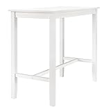 Linon Claridge White Wooden 42 inch Tall Bar Height Pub Table
