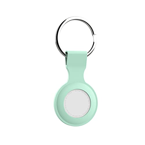 Funda de silicona líquida para Airtag – Resistente al sudor para AirTag – Funda resistente al sudor, resistente a los arañazos y lavable para Airtags con llavero (A-Mint Green)