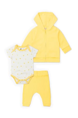 Image of monica + andy Baby Outfit Set, 100% Organic Baby Clothes, Zip Up Jacket, Bodysuit & Pants, Sizes For Newborn & Infant