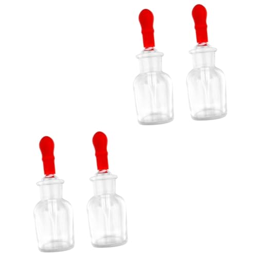 ABOOFAN 2 Juegos Botellas de Reacción de Vidrio con Cuentagotas para Laboratorio Botellas Químicas Transparentes Reutilizables y Fáciles de Limpiar