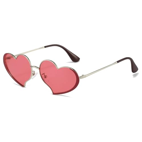 Lunettes de soleil cœur vintage femme en métal | Accessoire de mode avec verres protecteurs