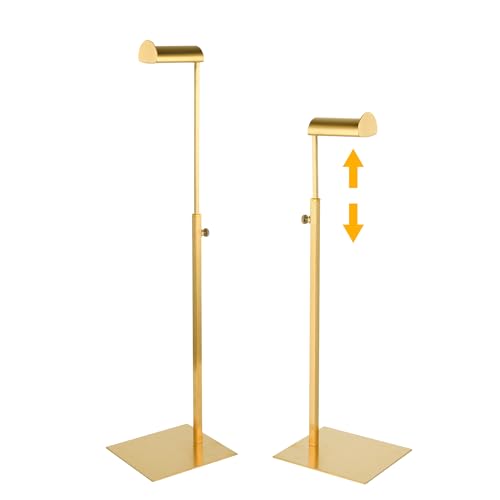 AmaQueen 2 Pcs Adjustable Purse Hanger Rack, Stainless Steel Purse Holder Display Shelf for Table, Handbag Bag Boutique Wreath Stand Retail for Display (2 Pcs Golden)