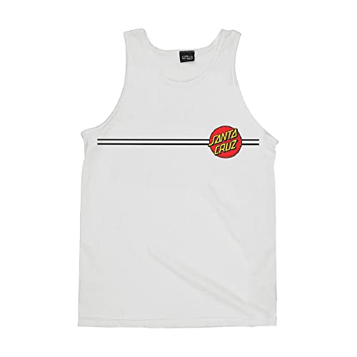 Santa Cruz Men's Tank Top Classic Dot Skate Tank Top -White, Size:x-Large #TOP11