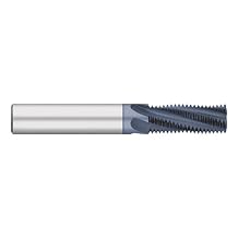 Titan TC84029 Solid Carbide Thread Mill, Internal/External - UN Threads, 4 Flute, AlTiN Coated, 1/2-20 Size, 3/8" Shank Diameter, 3-1/2" Overall Length, 0.350" Cutting Diameter, 0.875" Thread Length
