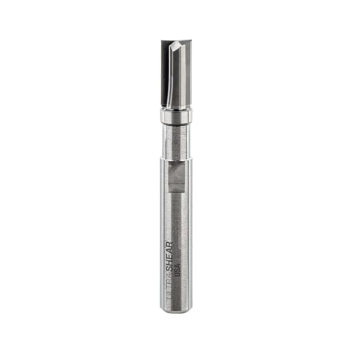 Ultra-Shear Micro-Bearing Pattern Bit, Straight Carbide Head, 1/4" Dia x 1/2" CL, Cut Intricate Patterns & Tight Radius Inlays with Micro Bearing Guide, Router Bit, USA Made - US222550TPS