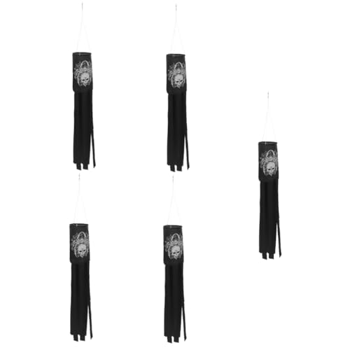 BESPORTBLE 5piezas Viento De Halloween Windsock Decorativo para Jardín Colgante De Fiesta De Halloween Adorno De Patio y Césped Accesorio Luminoso para Decoraciones De Exterior