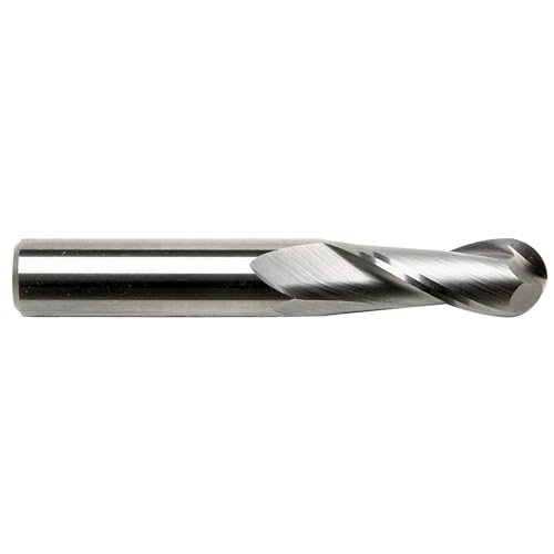GS Tooling 102746 5.0mm Diameter x 5mm Shank 2-Flute Regular Length Ball Nose Blue Series Carbide End Mill