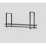 Hubiuyo シンプルな装飾ハンガーアイアン天井吊り収納ラック吊り下げラミネートラックフラワーラックバー吊り下げ壁キャビネットワインラック 天井ラック 吊り下げ収納棚 - 天井ワイングラスラック、鉄無垢材ワインラック、キッチンバーレストラン用フローティング棚、ガードレール付き (80*30*50)