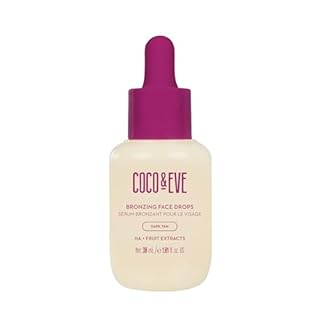 Coco & Eve Sunny Honey Bronzing Face Tanning Drops (Dark), Natural Self Tanning Face Drops. Hydrating Hyaluronic Acid. Indoor Sunless Moisturizing Self Tanner. (1 fl oz)