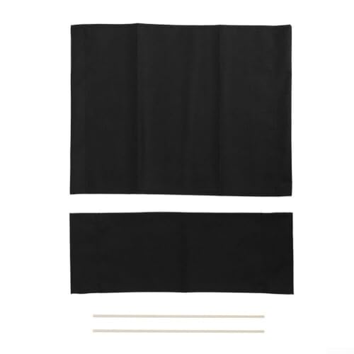 Besttoolifes Juego de fundas de asiento de silla lavables, tela de poliéster, juego de lona de repuesto para silla de director, diseño plegable que ahorra espacio, para sillas de barra redonda, negro