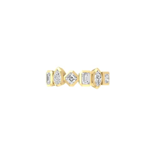 10K, 14K in White, Yellow Gold or Sterling Silver Ascher, Emerald and Marquise-shape Lab Grown Diamond Eternity Band Ring (1 1/4 Cttw, D-F Color, VS1 Clarity)2