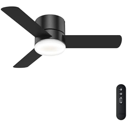 Hunter Minimus, Indoor, Ceiling Fan, with LED Light, 44 inch, Matte Black