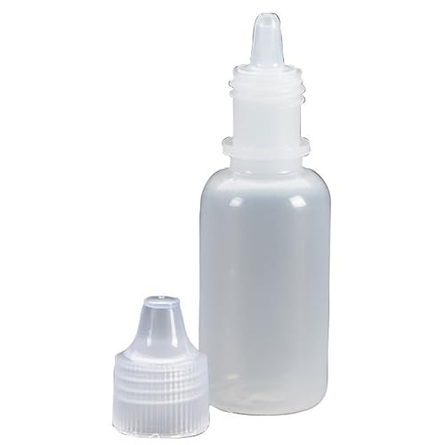 White LDPE Dropper Bottles w/Lids, 3cc