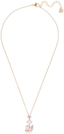 Swarovski Dazzling Swan Y necklace, Swan, Pink, Rose gold-tone plated