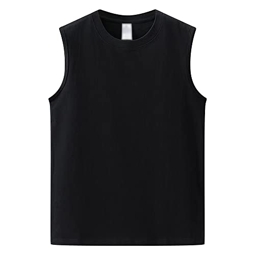 Men Breathable Tank Top Undershirt Comfortable Fit Soft Cotton Blend Undershirts Crew Neck Sleeveless Shirts for Mens