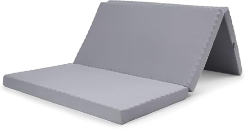 Arfobug マットレス セミダブル 三つ折り 高反発 低反発 エクササイズマット 二層構造 厚さ5cm マルチ仕様スポンジ本体 体圧分散 マットレス 敷布団 スポーツフィットネスマット (オックスフォード生地 120×60×10(カラー備考))