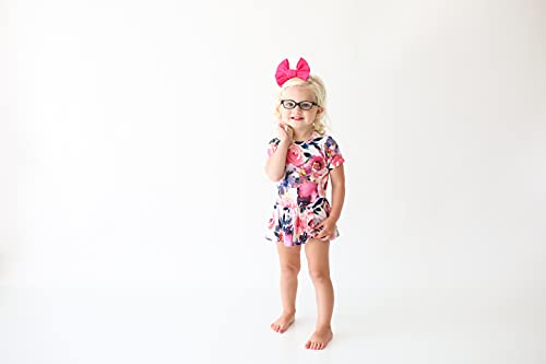 Posh Peanut Baby Short Sleeve Twirl Skirt Bodysuit - Infant Girl Clothes - Viscose From Bamboo (3-6 Months) Dusk Rose #TOP2