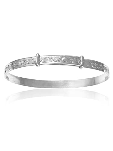 Pulsera de plata de ley 925 infantil con nudo celta tradicional