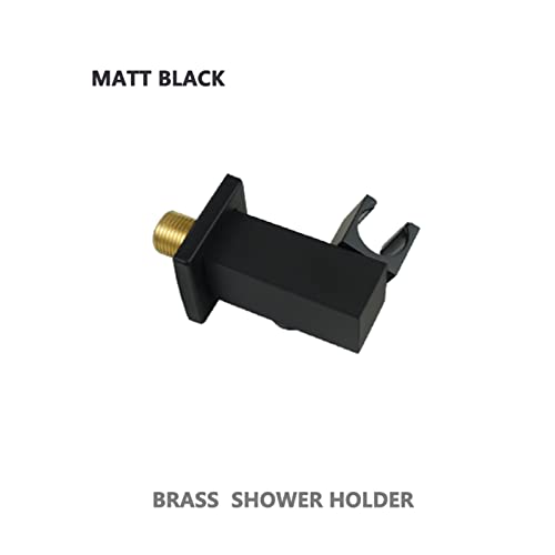 Support mural réglable noir pour pomme de douche carrée : la solution gain de place
