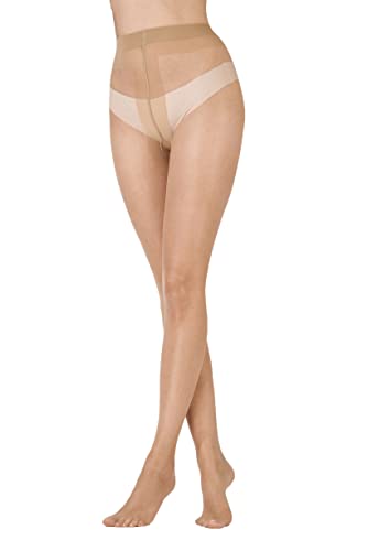 Pretty Polly Women's Naturals Skin Tones 8 Denier Sheer Tights- Sheer Tight for Pale Complexion, Beige (Shade 2), One Size