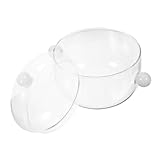 ABOOFAN Hitzebeständiger Glas Schmortopf mit Doppelgriffen Transparenter Suppentopf für Haushalt Geeignet für Elektro Gas und Induktionsherde Stabiler Glas Kochtopf für Suppen Eintöpfe