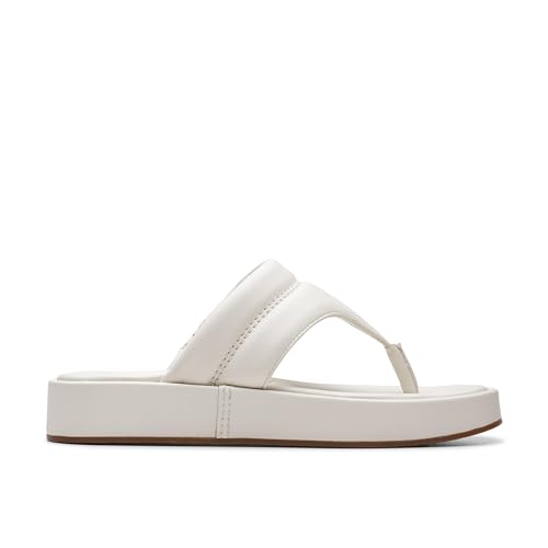 Clarks Alda Walk, Sandalia Mujer, Blanco Roto Lea, 40 EU