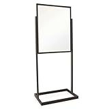Econoco Industrial Metal Sign Holder, 22x28 Poster Frame, Floor Standing Retail Sign Display, Matte Black, Heavy Duty Base, 56in Height