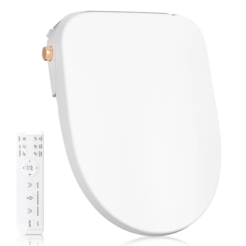 GAICOM Electric Bidet Toilet Seat, Elongated Remote Control, Heated Seat, Instant Warm Water, Warm Air Dryer, Front and Rear Wash, Self-Cleaning Nozzle, Night Light, Soft Close Lid