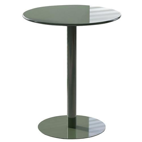 Mesas de Bar Redondas, Altura de Barra, Mesa de Centro para áreas pequeñas | Mesa de cóctel de Metal con Base de Metal, para el hogar, Isla de Cocina, Barra, Verde (40 x 40 x 62 cm)