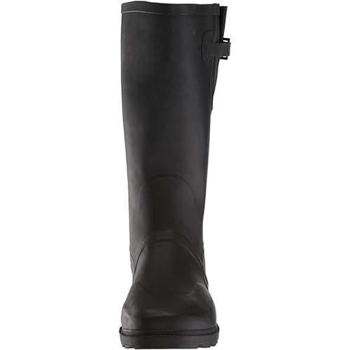 Ad Tec 14" Expandable Calf Rubber Rain Boots for Men - Durable, Waterproof, and Non-Slip Outsole Men's Boot for Hunting, Fishing, Hiking, Farm or Outdoor Work - Black2