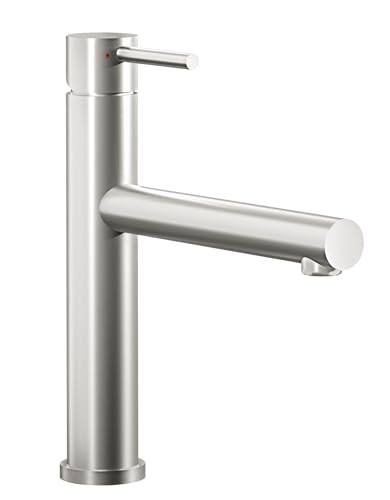 Villeroy & Boch Como Sky Hochdruck-Küchenarmatur mit Keramikkartusche, Strahlegler mit 360° Schwenkbereich, 153 mm Auslaufhöhe, Edelstahl massiv