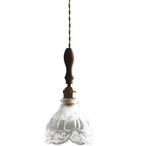 Plafonnier en bois et verre ciselé au design nordique haut de gamme