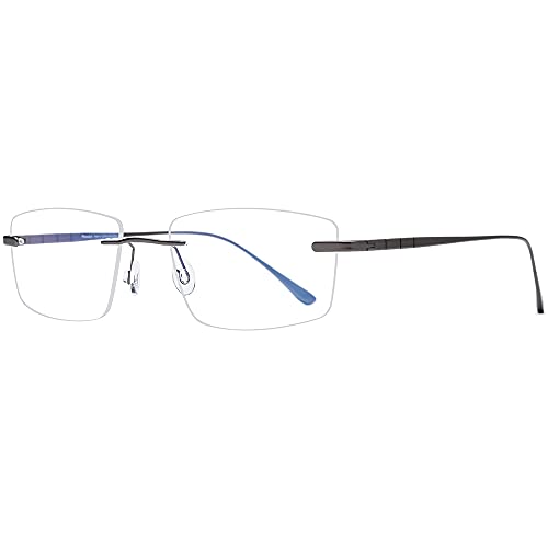Image of FONEX Titanium Glasses Frame for Men,Square Eyewear Full Optical Eyeglasses F85641