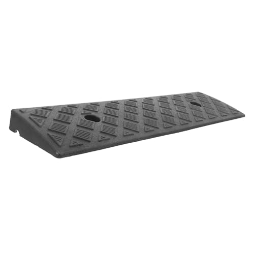 TOYZFRIENDY Tapis De Rampe D’accès Plastique Antidérapant 50x13x3 Cm Rampe Seuil Maison Intérieure Noire Accés Robot Balayeur Utilisation Garage Et Trottoir