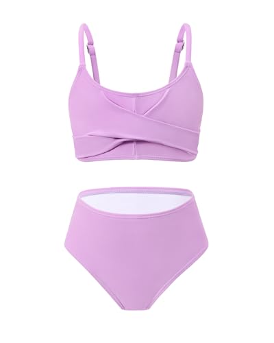 Image of Century Star Girls Swimsuits for Teens Bikini 2026 Solid Teen Bathing Suits Adjustable Straps Swimwear Padded 8-15 Years