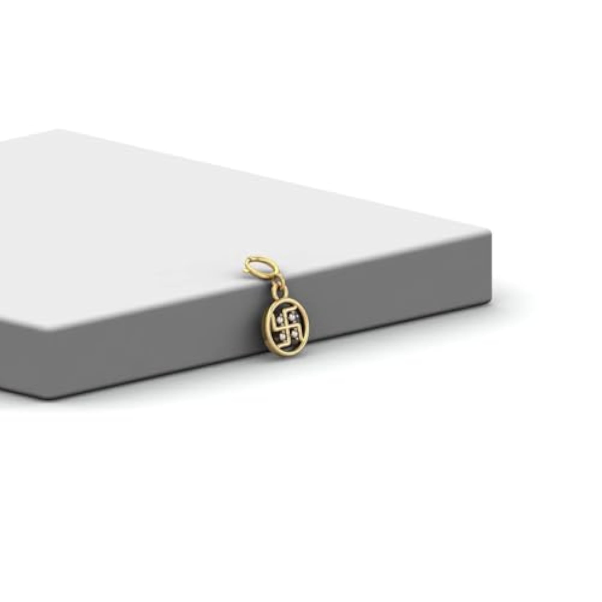 Women's 18K Yellow Gold Swastika Charm, Hallmarked