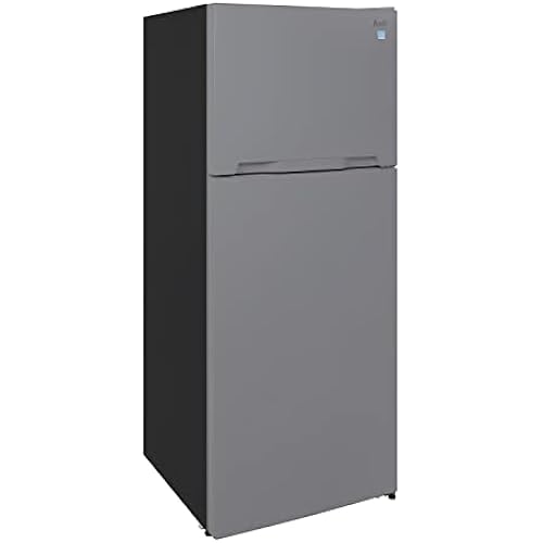 Avanti Apartment Refrigerator Freestanding Dual Door Design Fridge with Top Freezer, Adjustable Temperature Control and Frost Free Defrost, for Condo, House, Small Kitchen Use, 14.3-Cu.Ft, Metallic
