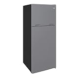 Avanti Apartment Refrigerator Freestanding Dual Door Design Fridge with Top Freezer, Adjustable Temperature Control and Frost Free Defrost, for Condo, House, Small Kitchen Use, 14.3-Cu.Ft, Metallic