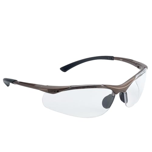 Bollé Safety 40047, Contour Safety Glasses, anti-scratch, grey black frame, ESP Lenses
