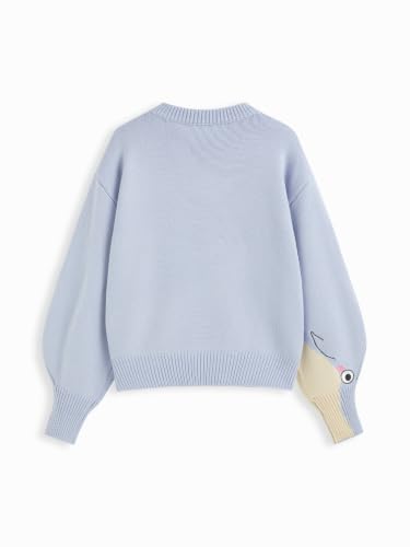 Image of CIDER Women's Goose Graphic Sweater Cute Knit Chunky Cropped Sweater Pullover Tops