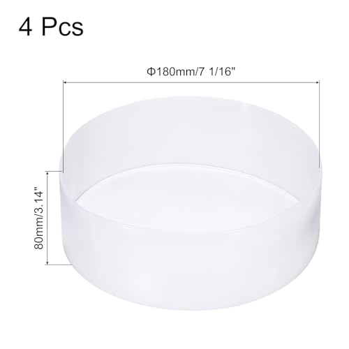 Image of uxcell 4pcs Rubber End Caps 180mm (7 1 /16 Inch) ID x 80mm(3 1 /8 Inch) H Vinyl Round End Cap Cover Screw Thread Protectors Clear