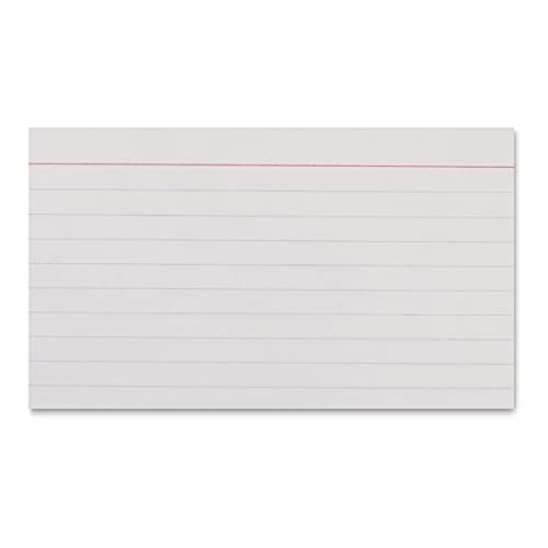 image for Amazon Basics Paper Flash Ruled Index Note Cards, Heavy Weight, White,