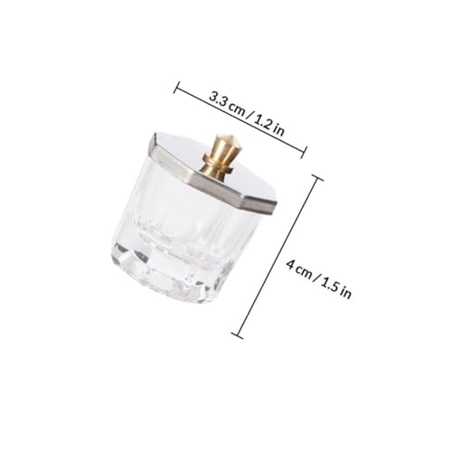 Set 3 Piezas Vasos de Cristal para Uñas con Tapa miniatura 2