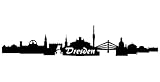 Samunshi® Wandsticker Dresden Skyline schwarz 30x6,6cm