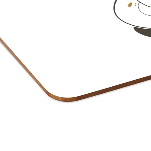 Lot de 4 sets de table souples dessous en liège napperons blancs imprimés - 4